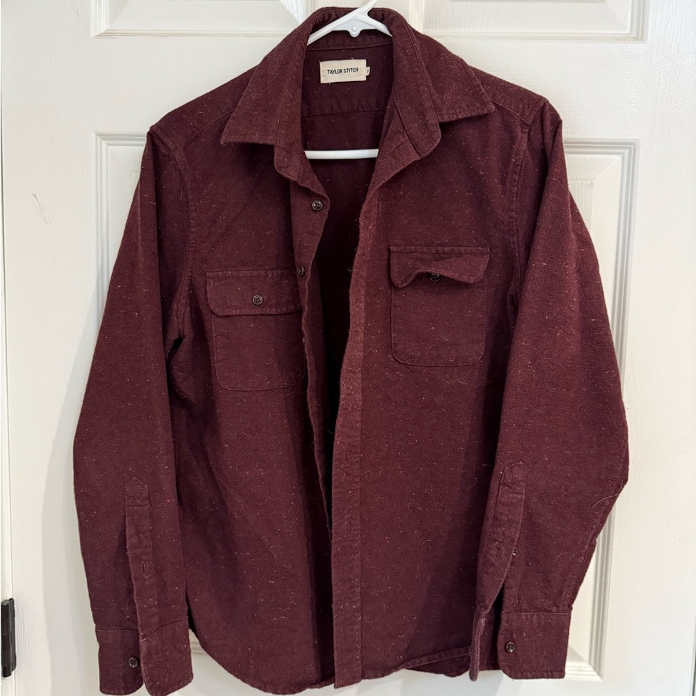 Taylor Stitch Burgundy Flannel Shirt